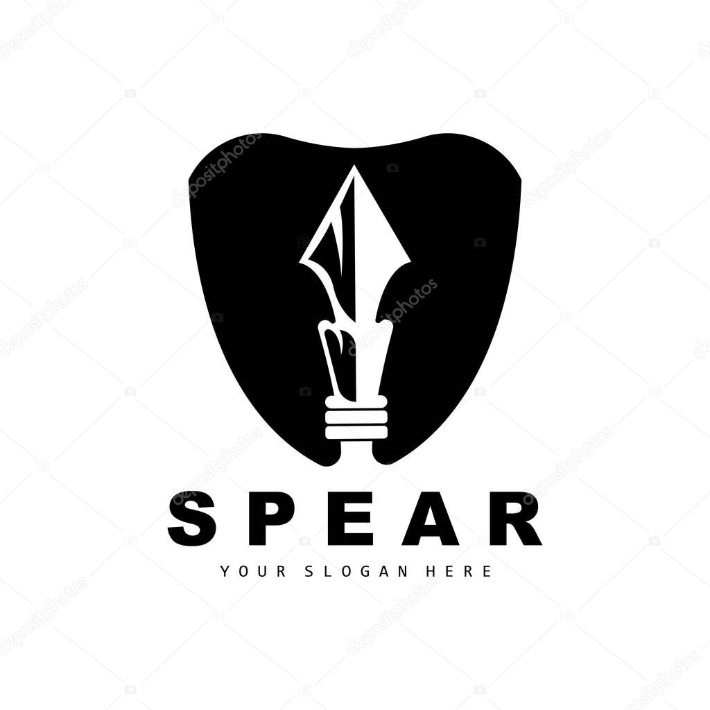 Spear Logo, Hunting Gear Design, Arrow War Weapon, Product Brand Vector