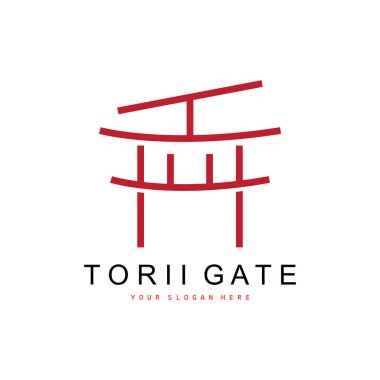 Torii Kapı Logosu, Japon Bina Tasarımı, Çin Simge Vektörü, Resim Şablonu