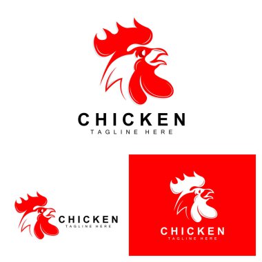 Izgara Tavuk Barbekü Logosu Tasarımı, Tavuk Kafası Vektörü, Şirket Markası