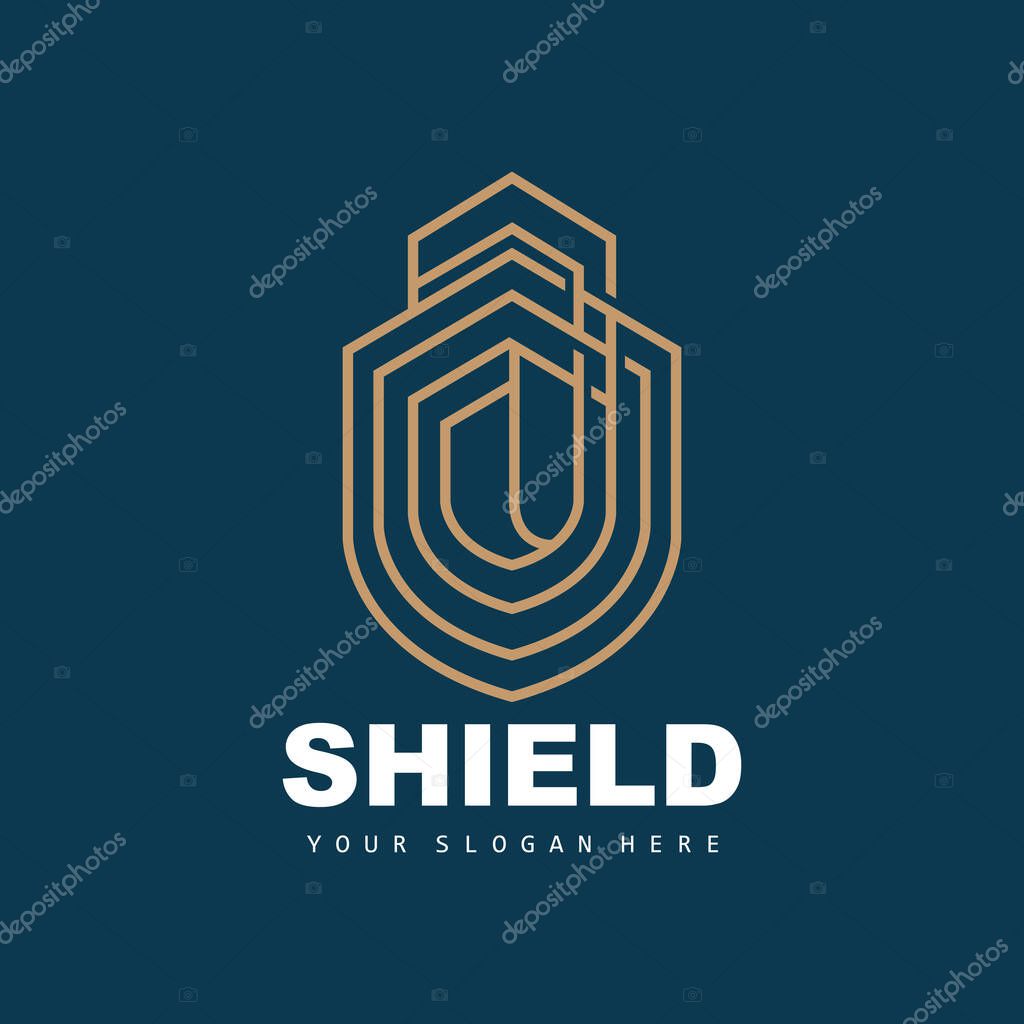 Shield Logo, Safe And Strong Security Vector, Design, Protection Simple Style, Template Brand Icon