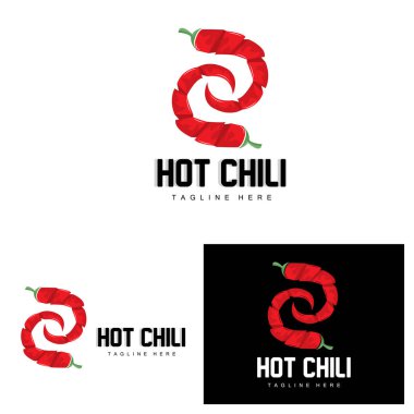 Red Chili Logosu, Hot Chili Peppers Vektörü, Chili Garden House Illustration, Company Brand Illustration