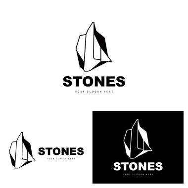 Taş Logo, Vector Stone Modern Geometri Çizgisi Tarzı, Estetik Dekorasyon Tasarımı, Marka Modern Ürün, Basit Simge Soyut Estetik Geometri Çizgisi