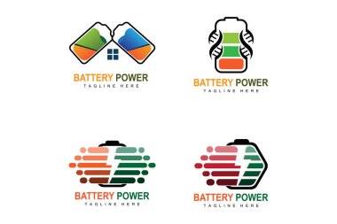 Battery Logo Design, Technology Charging Illustration, Company Brand Vector