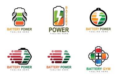 Battery Logo Design, Technology Charging Illustration, Company Brand Vector