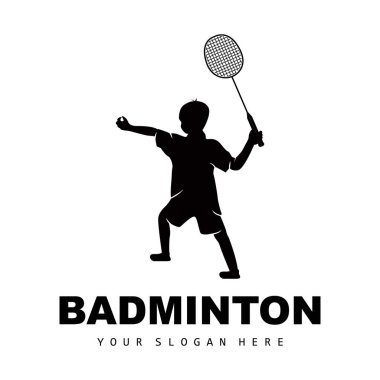 Badminton Logo, Sport Branch Design, Vector Abstract Badminton Players Silhouette Collection