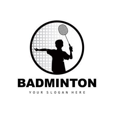 Badminton Logo, Sport Branch Design, Vector Abstract Badminton Players Silhouette Collection