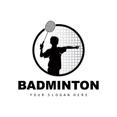 Badminton Logo, Sport Branch Design, Vector Abstract Badminton Players Silhouette Collection