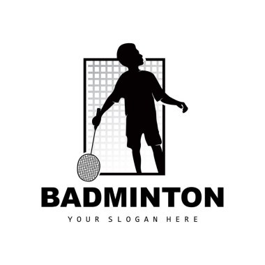 Badminton Logo, Sport Branch Design, Vector Abstract Badminton Players Silhouette Collection