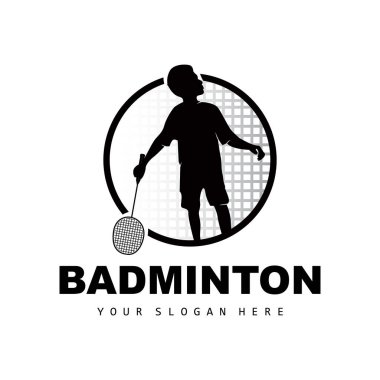 Badminton Logo, Sport Branch Design, Vector Abstract Badminton Players Silhouette Collection
