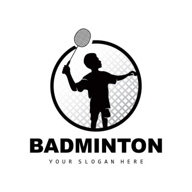 Badminton Logo, Sport Branch Design, Vector Abstract Badminton Players Silhouette Collection