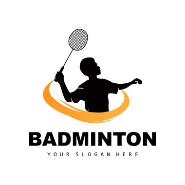Badminton Logo, Sport Branch Design, Vector Abstract Badminton Players Silhouette Collection
