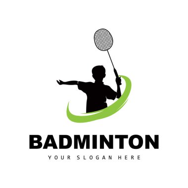 Badminton Logo, Sport Branch Design, Vector Abstract Badminton Players Silhouette Collection