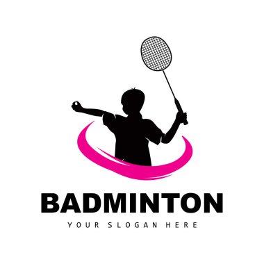 Badminton Logo, Sport Branch Design, Vector Abstract Badminton Players Silhouette Collection