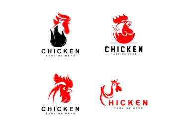 Izgara Tavuk Barbekü Logosu Tasarımı, Tavuk Kafası Vektörü, Şirket Markası