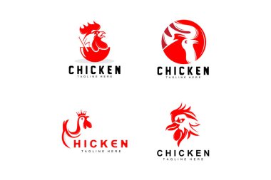 Izgara Tavuk Barbekü Logosu Tasarımı, Tavuk Kafası Vektörü, Şirket Markası