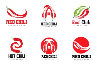 Red Chili Logosu, Hot Chili Peppers Vektörü, Chili Garden House Illustration, Company Brand Illustration