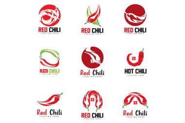 Red Chili Logosu, Hot Chili Peppers Vektörü, Chili Garden House Illustration, Company Brand Illustration