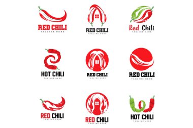 Red Chili Logosu, Hot Chili Peppers Vektörü, Chili Garden House Illustration, Company Brand Illustration