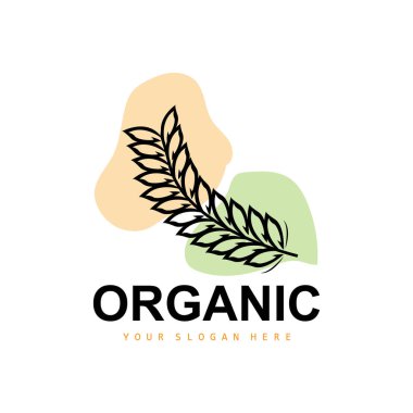 Wheat Rice Logo, Agricultural Organic Plants Vector, Luxury Design Golden Bakery Ingredients