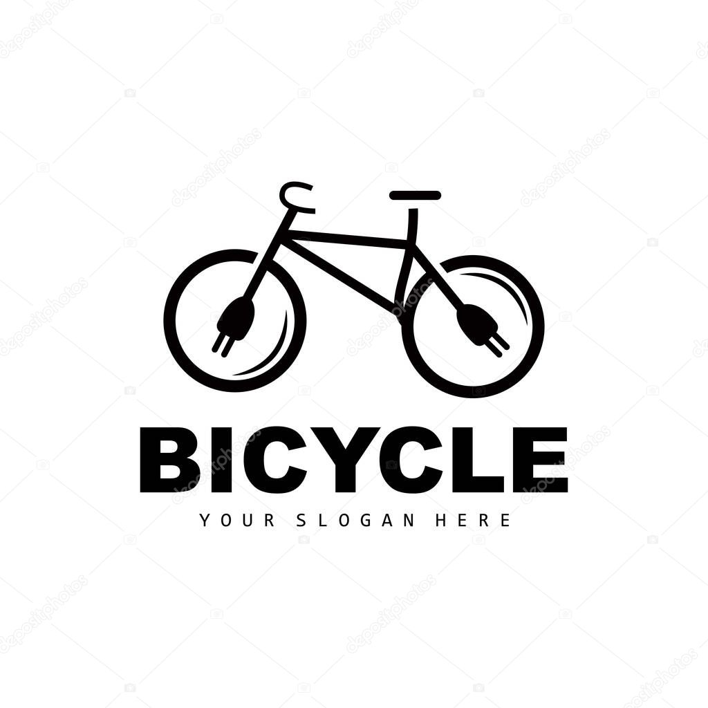 Electric Bicycle Logo, Vehicle Design, Sport Bike Vector, Bike Template Icon Illustration