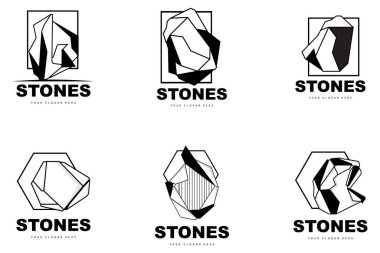 Taş Logo, Vector Stone Modern Geometri Çizgisi Tarzı, Estetik Dekorasyon Tasarımı, Marka Modern Ürün, Basit Simge Soyut Estetik Geometri Çizgisi