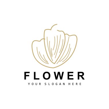 Simple Botanical Leaf and Flower Logo, Vector Natural Line Style, Decoration Design, Banner, Flyer, Wedding Invitation, and Product Branding