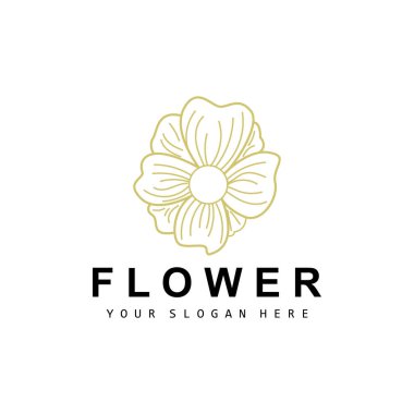 Simple Botanical Leaf and Flower Logo, Vector Natural Line Style, Decoration Design, Banner, Flyer, Wedding Invitation, and Product Branding