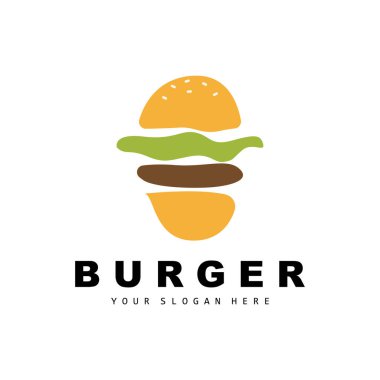 Burger Logo, Fast Food Design, Bread And Vegetables Vector, Fast Food Restaurant Brand Icon Illustration