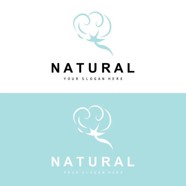 Logo Bawełny Naturalne Biologiczne Organic Plant Design Piękno Tekstylia Odzież — Wektor stockowy