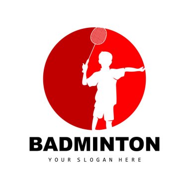 Badminton Logo, Sport Branch Design, Vector Abstract Badminton Players Silhouette Collection