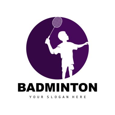 Badminton Logo, Sport Branch Design, Vector Abstract Badminton Players Silhouette Collection