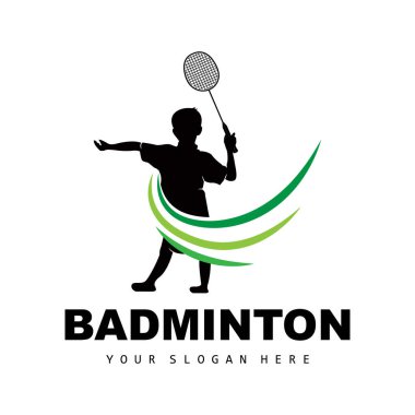 Badminton Logo, Sport Branch Design, Vector Abstract Badminton Players Silhouette Collection