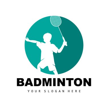 Badminton Logo, Sport Branch Design, Vector Abstract Badminton Players Silhouette Collection