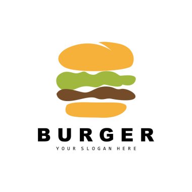 Burger Logo, Fast Food Design, Bread And Vegetables Vector, Fast Food Restaurant Brand Icon Illustration