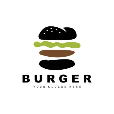 Burger Logo, Fast Food Design, Bread And Vegetables Vector, Fast Food Restaurant Brand Icon Illustration