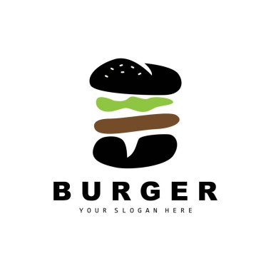 Burger Logo, Fast Food Design, Bread And Vegetables Vector, Fast Food Restaurant Brand Icon Illustration