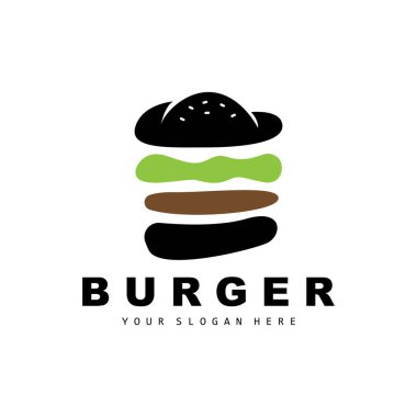 Burger Logo, Fast Food Design, Bread And Vegetables Vector, Fast Food Restaurant Brand Icon Illustration