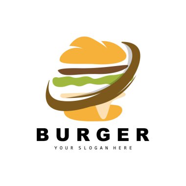 Burger Logo, Fast Food Design, Bread And Vegetables Vector, Fast Food Restaurant Brand Icon Illustration