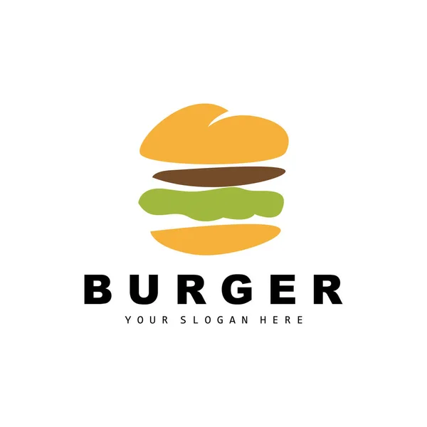 stock vector Burger Logo, Fast Food Design, Bread And Vegetables Vector, Fast Food Restaurant Brand Icon Illustration