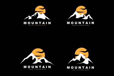 Mountain Logo Design, Vector Place For Nature Lovers Hiker