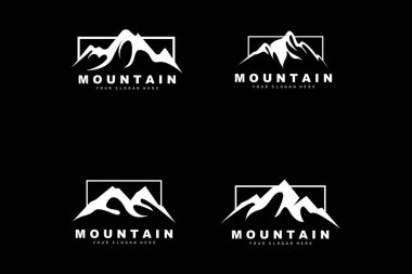 Mountain Logo Design, Vector Place For Nature Lovers Hiker