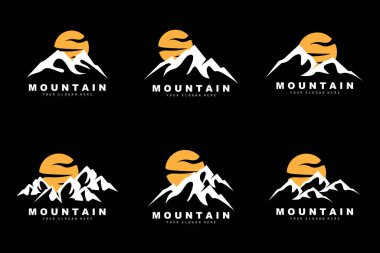 Mountain Logo Design, Vector Place For Nature Lovers Hiker
