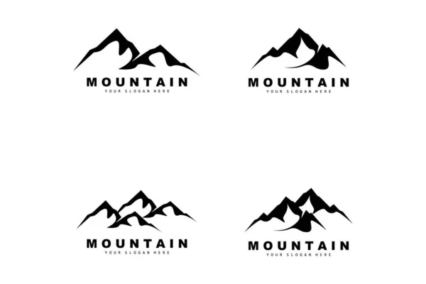 Mountain Logo Design Vector Place Természet Szerelmeseinek Túrázás — Stock Vector