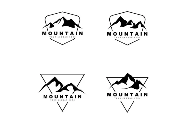 Mountain Logo Design Vector Place Nature Lovers Hiker — Stockový vektor