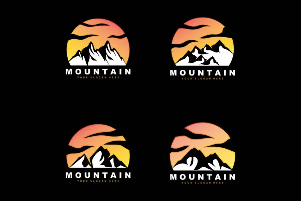 Mountain Logo Design Vector Place Nature Lovers Hiker — Image vectorielle