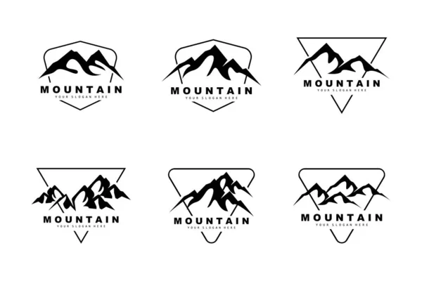 Mountain Logo Design Vector Place Nature Lovers Hiker — Vetor de Stock