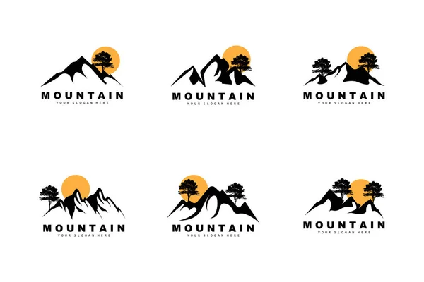 Mountain Logo Σχεδιασμός Διάνυσμα Τόπος Για Τους Λάτρεις Της Φύσης — Διανυσματικό Αρχείο