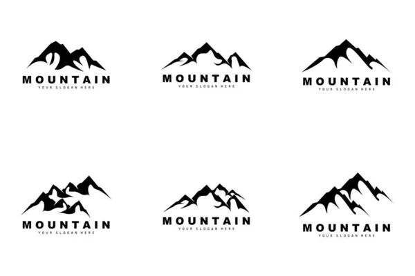 Dağ Logosu Tasarımı Doğa Aşıkları Çin Vektör Yeri — Stok Vektör