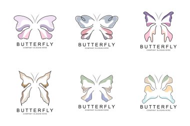 Butterfly Logo Design, Beautiful Flying Animal, Company Brand Icon Illustration, Screen Printing, Salon