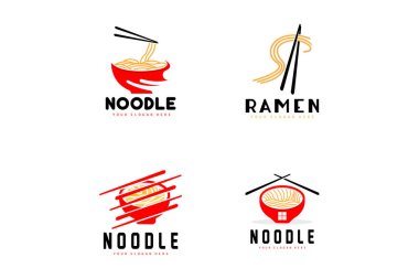 Erişte Logosu, Ramen Vektörü, Çin Yemeği, Fast Food Restoran Tasarımı, Ürün Markası, Cafe, Şirket Logosu